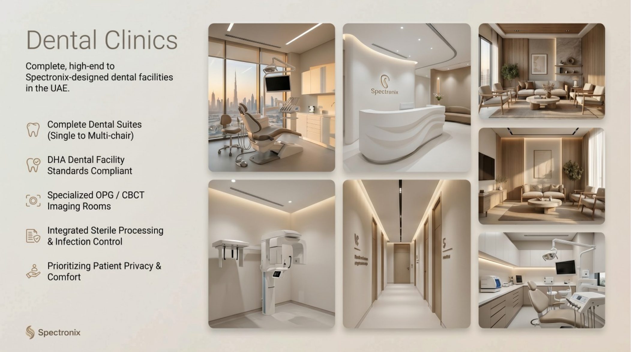 Aesthetic and dermatology clinic interiors with luxury finishes